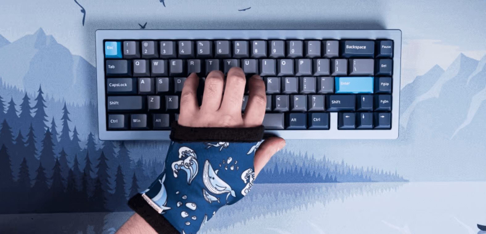 Fingerless typing gloves